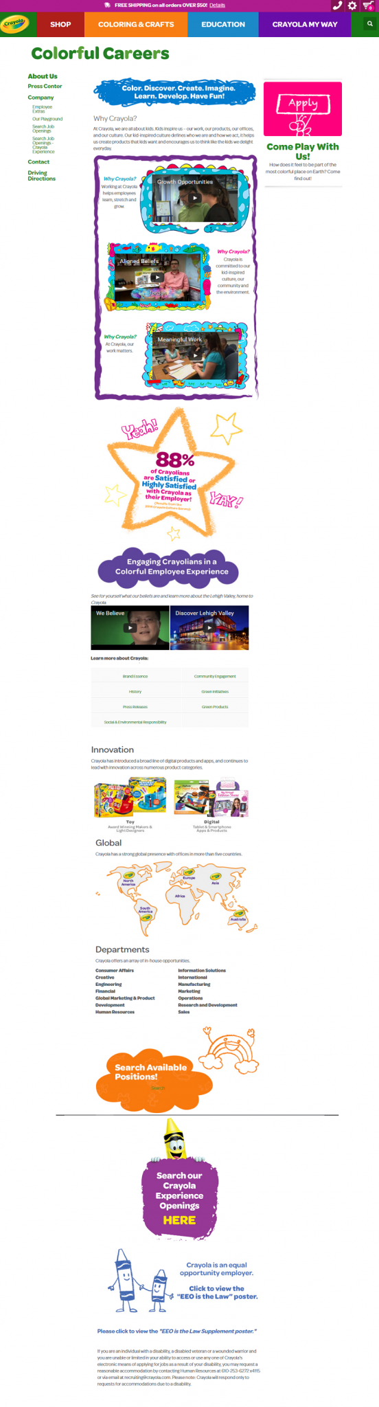 Crayola Company Career Site
