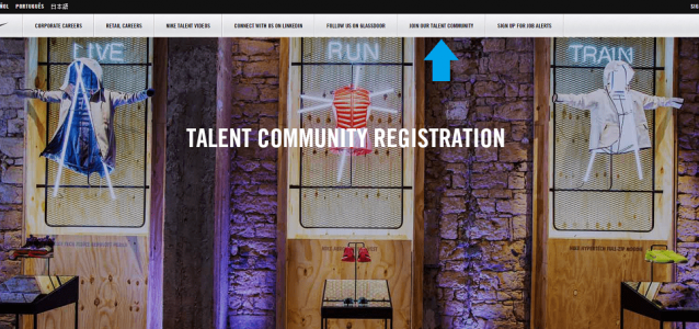 Talent Community Above Fold Nike