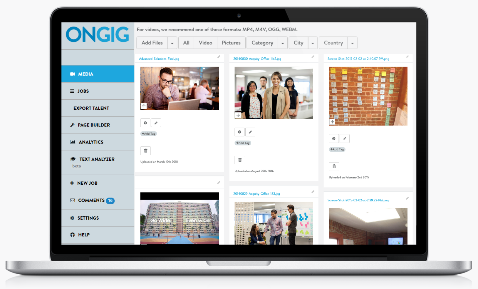 Ongig recruiting media library