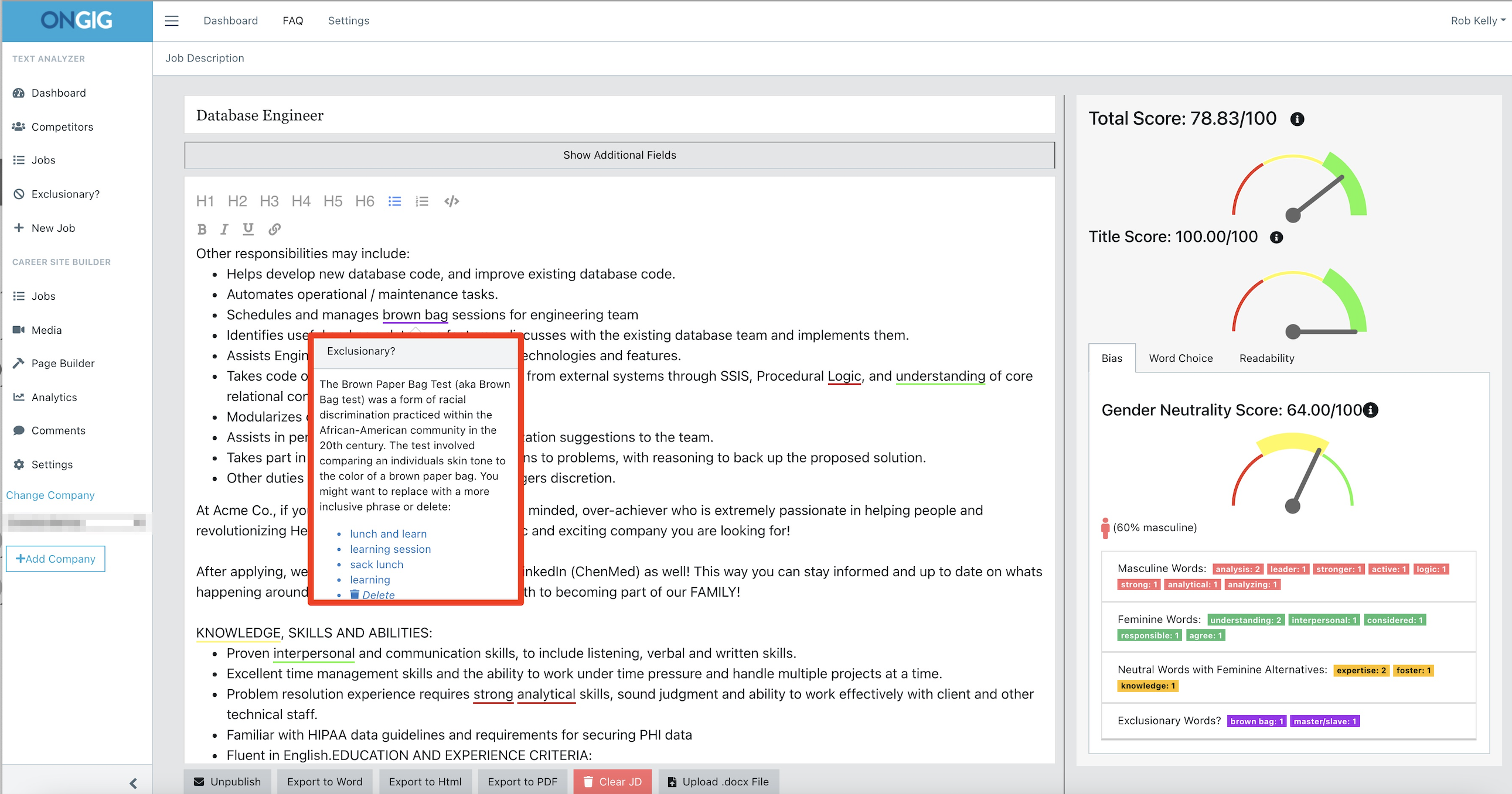 augmented writing job description tool race
