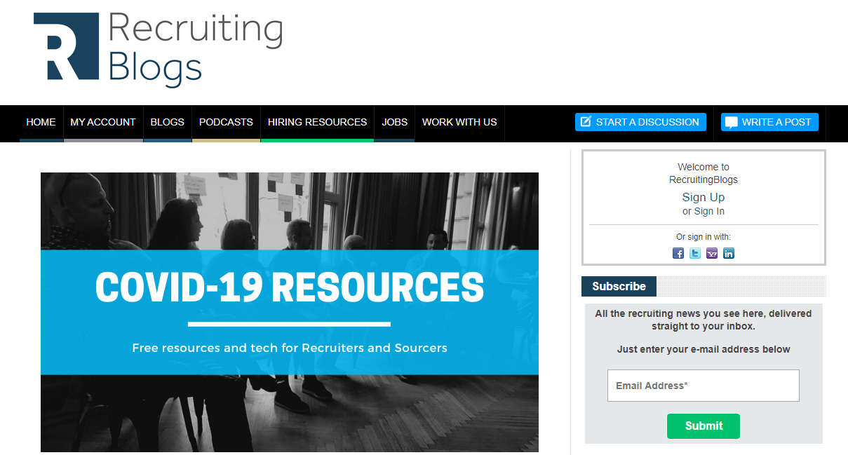 recruiting blogs homepage