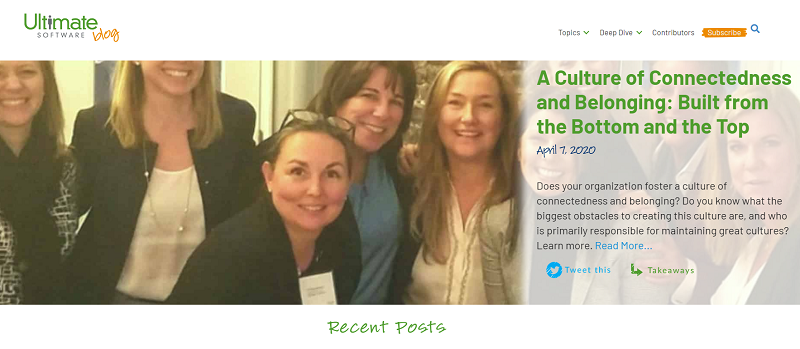 ultimate software hr blog homepage