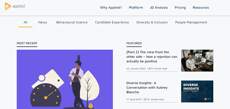 beapplied blog homepage
