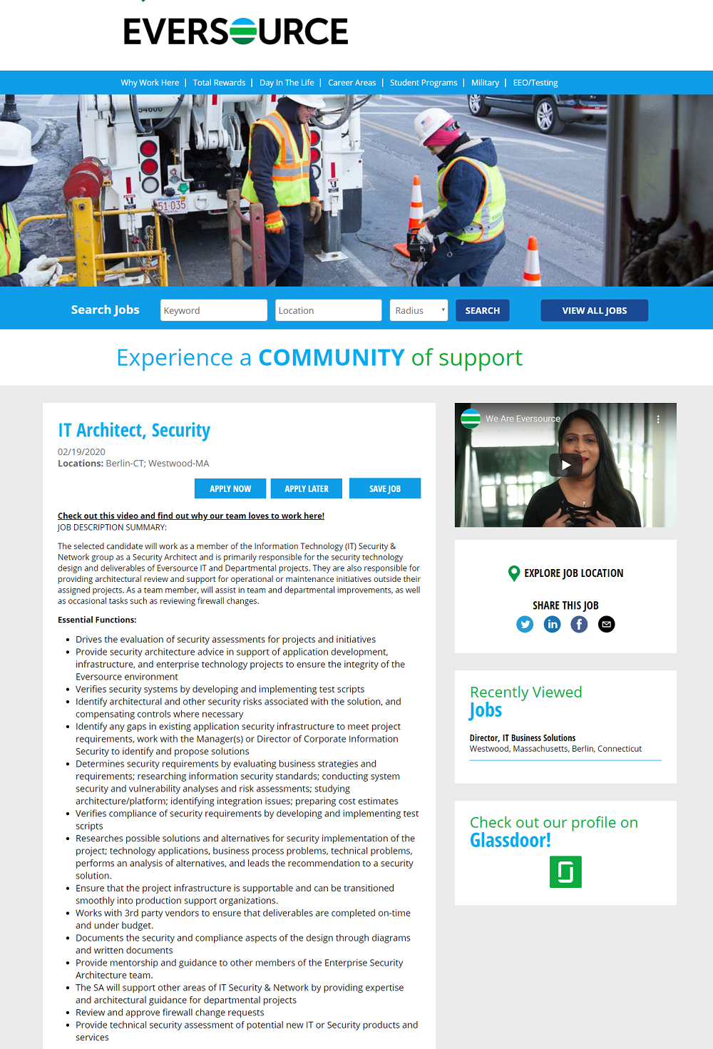 eversource energy job ad Ongig Ongig Blog