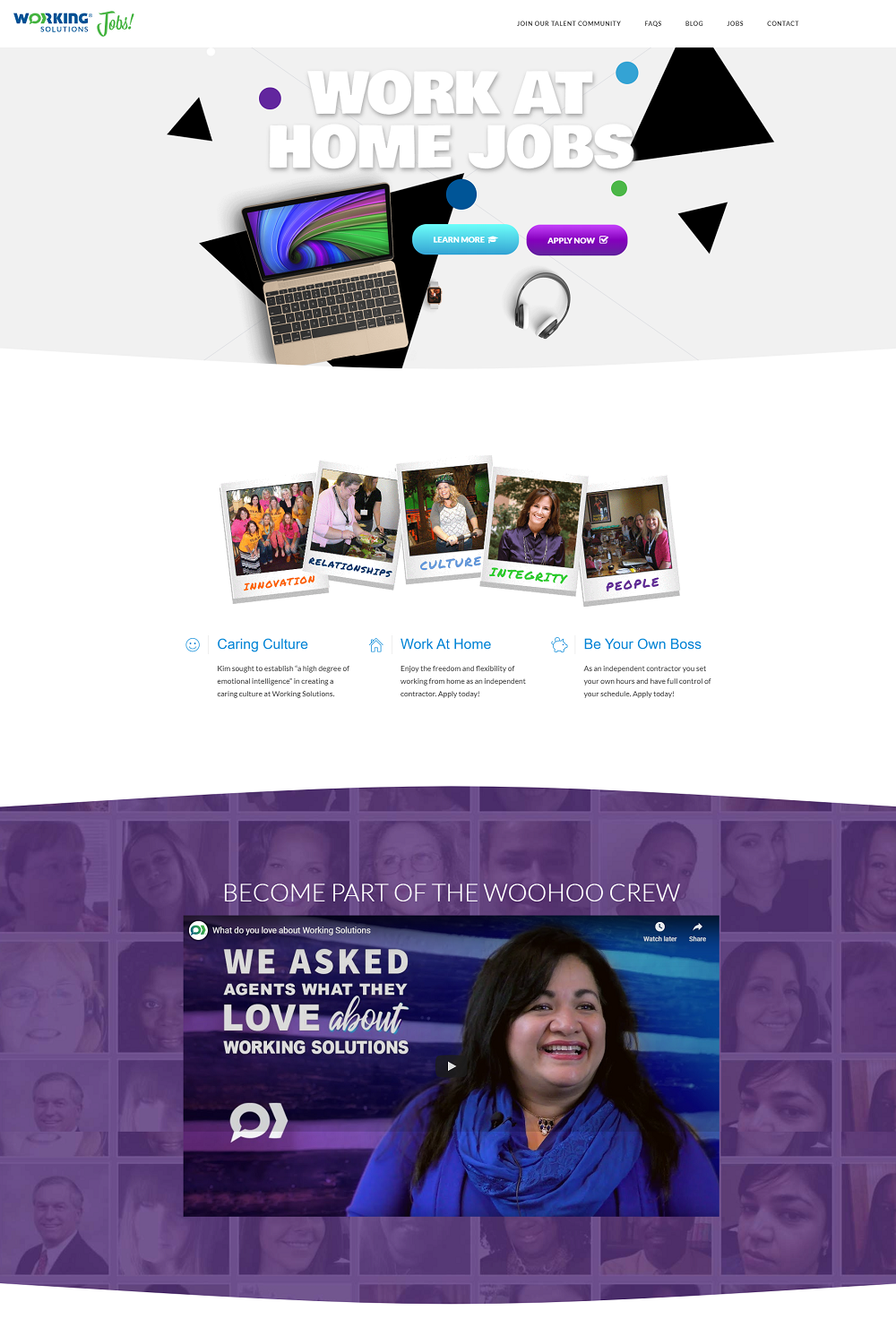 working solutions work from home microsite