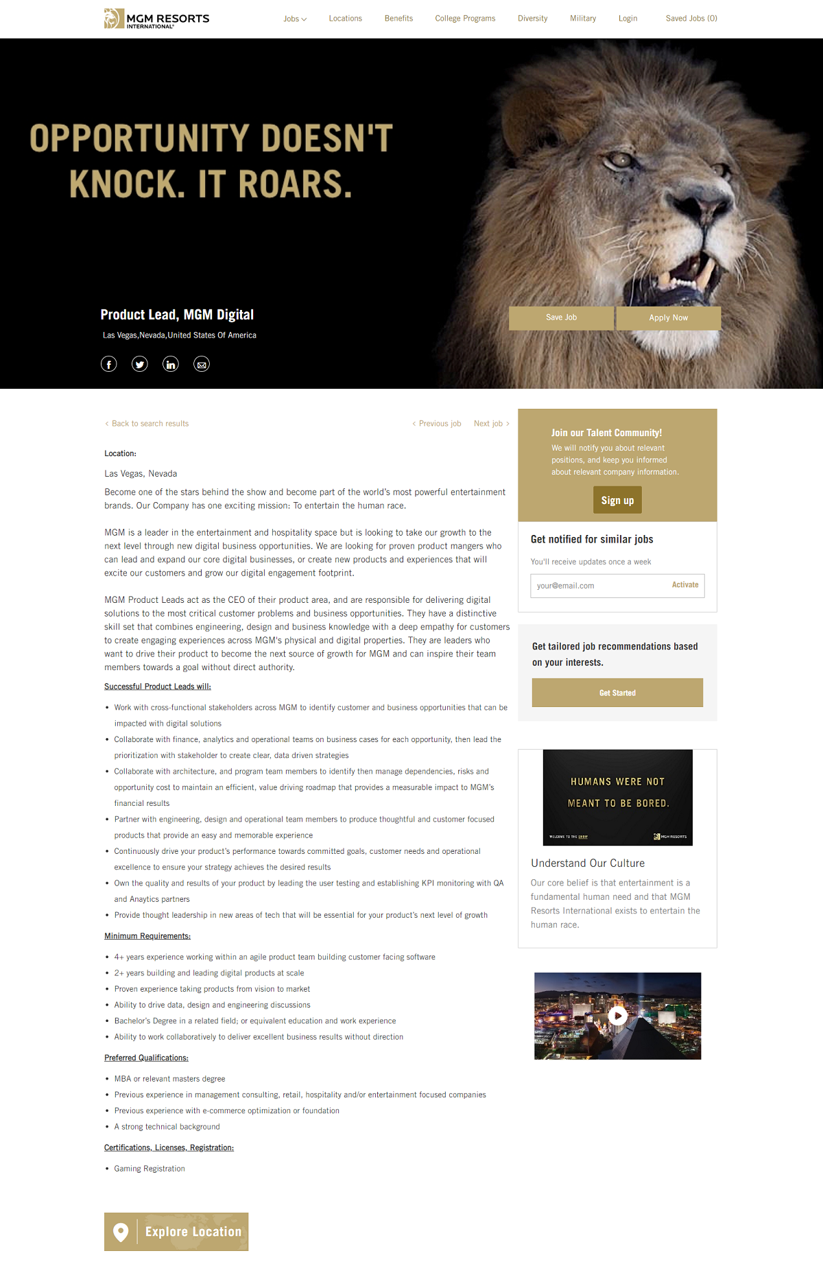 mgm resorts job description