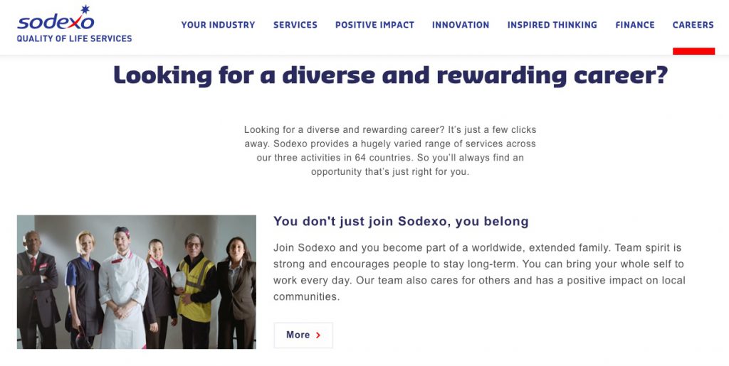 Sodexo employee value proposition example